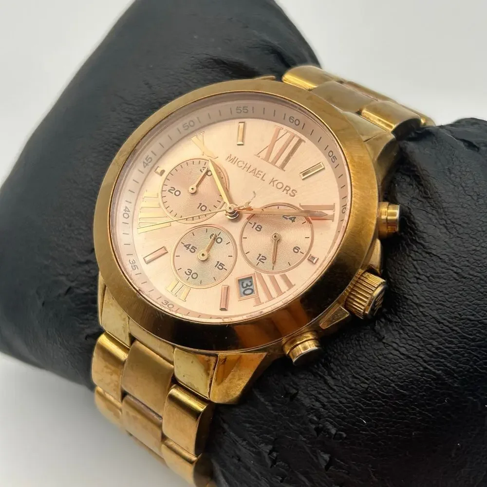 Michael Kors MK-5778 Rose-gold Runway Chronograph Watch, Working